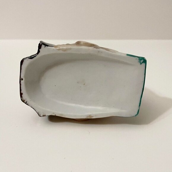 Vintage Man with Open Mouth Fly on Nose Ceramic Ashtray Flaws - Picture 11 of 16